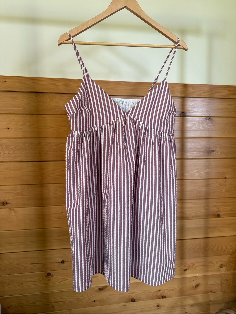 NWOT Ardene Striped Mini Babydoll V-Neck Dress